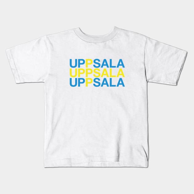 UPPSALA Swedish Flag Kids T-Shirt by eyesblau